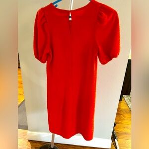 Zara bright orange cotton dress with puffy sleeves!